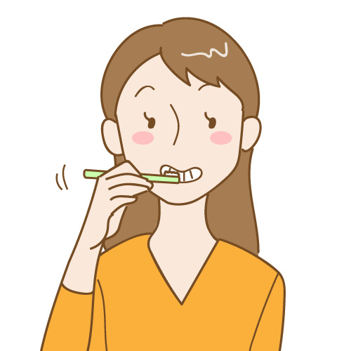 歯みがきをする女性のイラスト